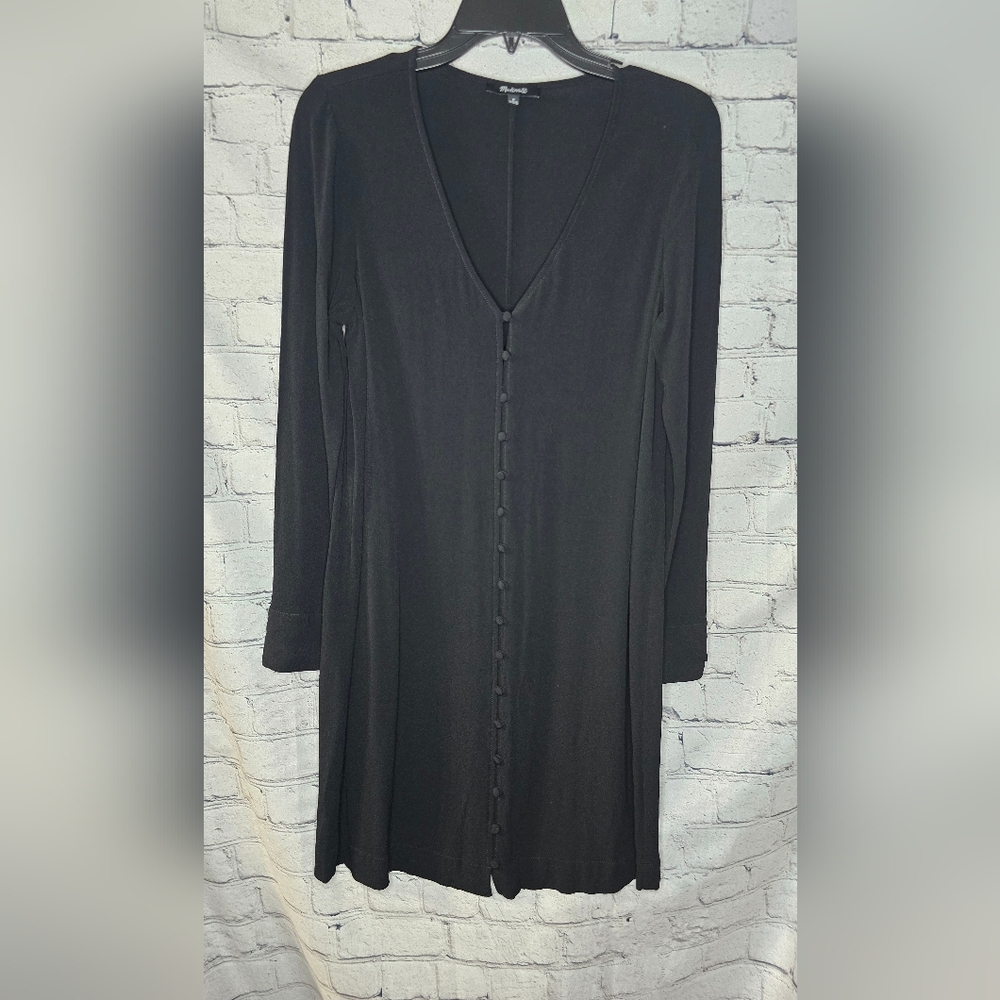 Madewell Heather Long-Sleeve Button-Front Mini Dress Size Medium
